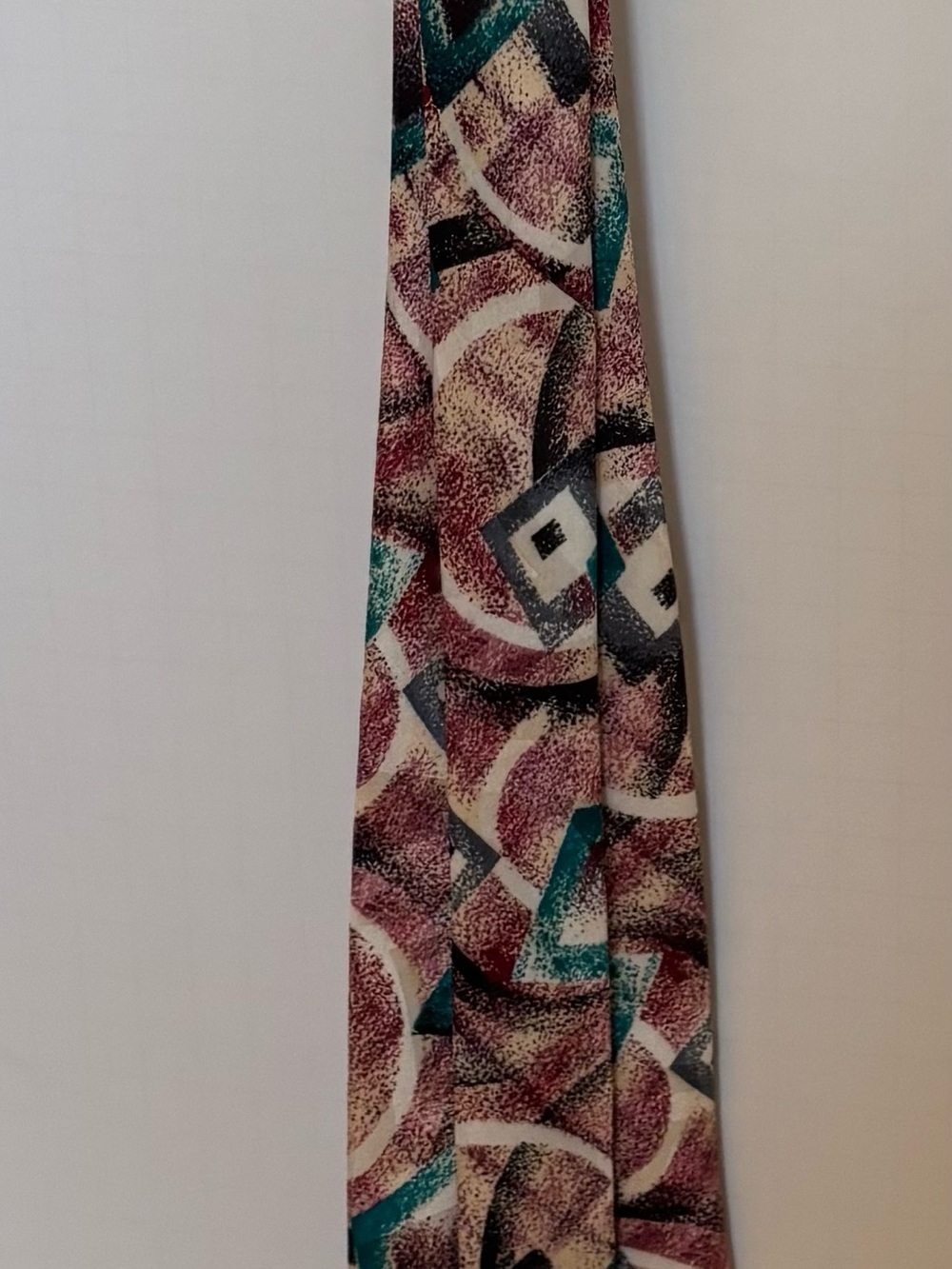 Milano Silk Tie in Teal, Burgundy, Black, and Cream